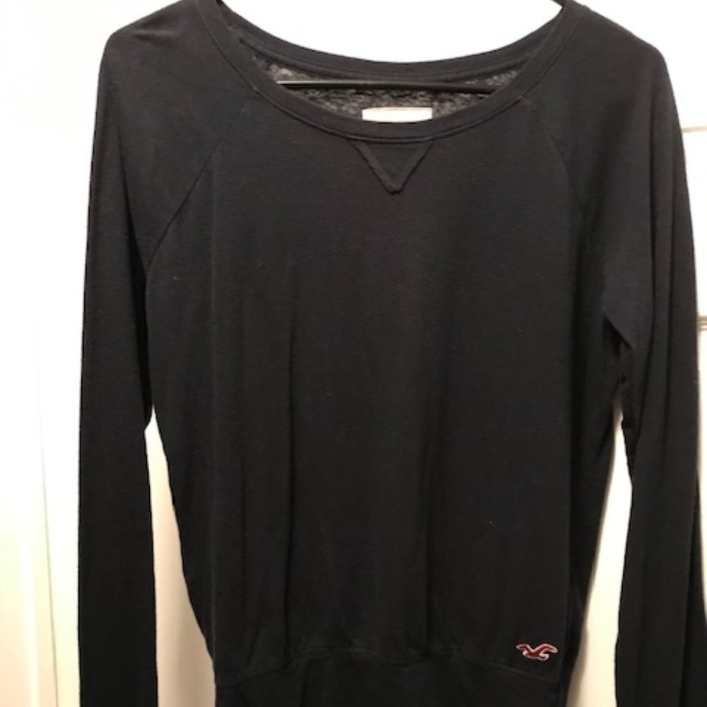Hollister  Basic Navy Blue Long Sleeve Shirt  Size S